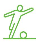 Kicking football icon for our Football Coaching  in Poynton